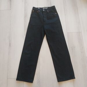 Levis Black Ribcage Straight Ankle Jeans